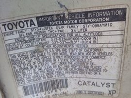 1995 TOYOTA TACOMA WHITE STD CAB 3.4 MT 2WD.  Z24860